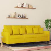 vidaXL 3-sitssoffa gul 180 cm sammet
