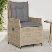 vidaXL Justerbara trädgårdsstolar 2 st beige konstrotting