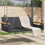 vidaXL Gungbänk svart 109x62x40 cm konstrotting