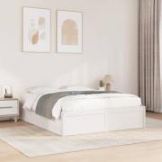 vidaXL Sängram utan madrass vit 140x190 cm massiv furu