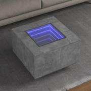 vidaXL Soffbord med LEDs betonggrå 60x60x40 cm konstruerat trä