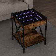 vidaXL Soffbord med Infinity LEDs rökfärgad ek 40x40x49 cm