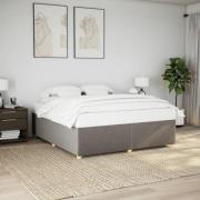 vidaXL Sängram utan madrass taupe 180x200 cm tyg