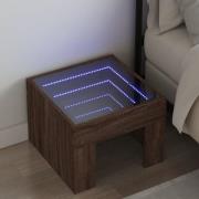 vidaXL Sängbord med Infinity LEDs brun ek 40x40x30 cm