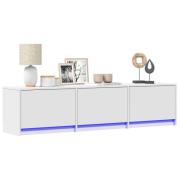 vidaXL Tv-bänk med LEDs vit 165x34x40 cm konstruerat trä