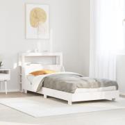 vidaXL Sängram utan madrass vit 75x190 cm massiv furu