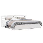 vidaXL Sängram med huvudgavel vit 180x200 cm massiv furu