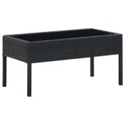 vidaXL Trädgårdsbord svart 75x40x37 cm konstrotting