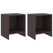 vidaXL Sängbord 2 st mörkbrun 35x30x40 cm massiv furu