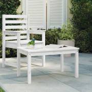 vidaXL Trädgårdsbord vit 82,5x50,5x45 cm massiv furu