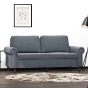 vidaXL Soffa 2-sits mörkgrå 140 cm sammet