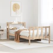 vidaXL Sängram utan madrass 75x190 cm massiv furu