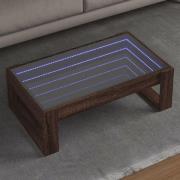 vidaXL Soffbord med Infinity LEDs brun ek 90x53x30 cm