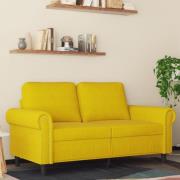 vidaXL 2-sitssoffa gul 120 cm sammet