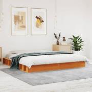 vidaXL Sängram utan madrass vaxbrun 180x200 cm massiv furu