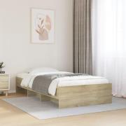 vidaXL Sängram utan madrass sonoma-ek 100x200 cm konstruerad trä
