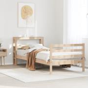 vidaXL Sängram utan madrass 75x190 cm massiv furu