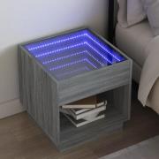 vidaXL Sängbord med Infinity LEDs grå sonoma 50x50x50 cm