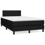 vidaXL Ramsäng med madrass & LED svart 120x190 cm tyg