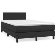 vidaXL Ramsäng med madrass svart 120x190 cm konstläder