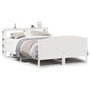 vidaXL Sängram utan madrass vit 160x200 cm massiv furu