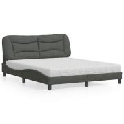 vidaXL Säng med madrass mörkgrå 160x200 cm tyg