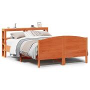 vidaXL Sängram utan madrass vaxbrun 120x200 cm massiv furu
