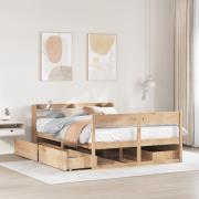 vidaXL Sängram utan madrass 140x200 cm massiv furu