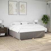 vidaXL Sängram utan madrass taupe 200x200 cm tyg