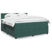 vidaXL Ramsäng med madrass mörkgrön 200x200 cm sammet