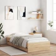 vidaXL Sängram med lådor sonoma-ek 75x190 cm konstruerat trä