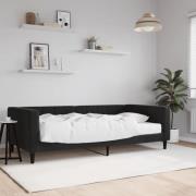 vidaXL Dagbädd med madrass svart 100x200 cm sammet