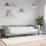 vidaXL Dagbädd med madrass ljusgrå 100x200 cm sammet
