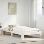 vidaXL Sängram utan madrass vit 90x200 cm massiv furu