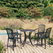 vidaXL Caféset 5 delar gjuten aluminium svart
