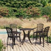 vidaXL Caféset 5 delar gjuten aluminium brons