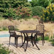 vidaXL Caféset 3 delar gjuten aluminium brons