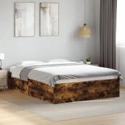 vidaXL Sängram rökfärgad ek 135x190 cm konstruerat trä