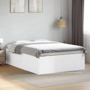 vidaXL Sängram vit 135x190 cm konstruerat trä