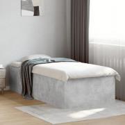vidaXL Sängram betonggrå 100x200 cm konstruerad trä