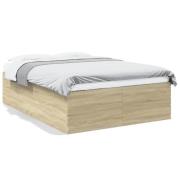 vidaXL Sängram sonoma-ek 140x190 cm konstruerat trä