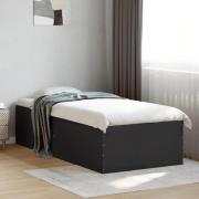 vidaXL Sängram svart 90x200 cm konstruerat trä