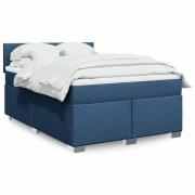 vidaXL Ramsäng med madrass blå 140x190 cm tyg