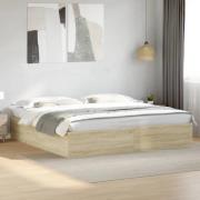 vidaXL Sängram sonoma-ek 200x200 cm konstruerat trä