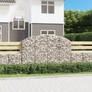 vidaXL Gabion bågformad 200x30x120/140 cm galvaniserat järn