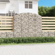 vidaXL Gabion bågformad 200x30x180/200 cm galvaniserat järn