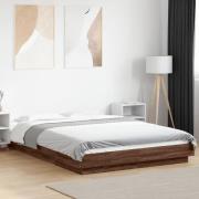 vidaXL Sängram brun ek 120x190 cm konstruerat trä