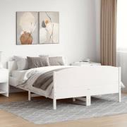 vidaXL Sängram utan madrass vit 135x190 cm massiv furu