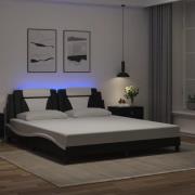 vidaXL Bed Frame "Viana" with LED without Mattress Black and White 180...
