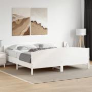 vidaXL Sängram utan madrass vit 180x200 cm massiv furu